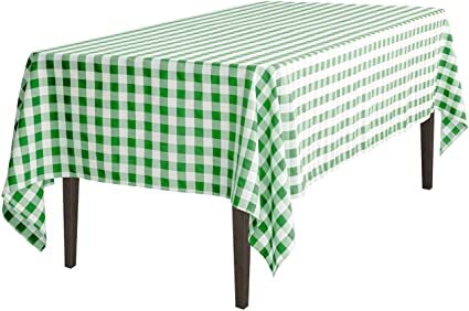 Green and White Checked 6' lap length 