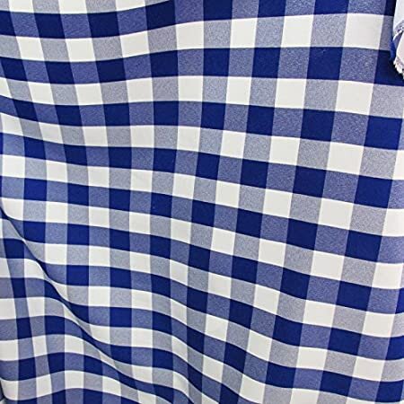 Blue and White Checked 6ft Lap Length 