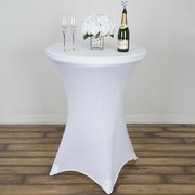 Spandex 30in Cocktail Table Linen White 