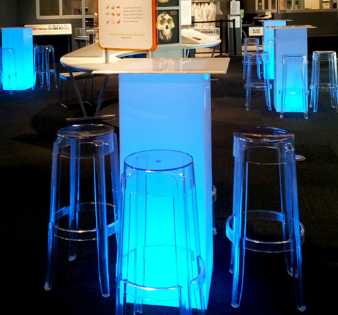 LED Pedestal Bar Table