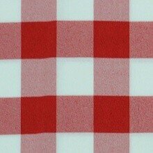 Red and White Checked 90in Round 
