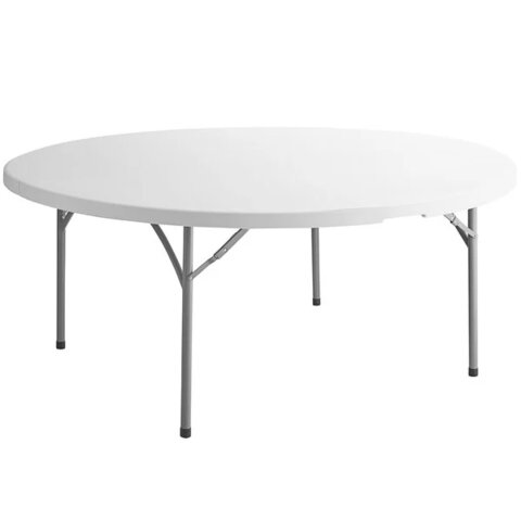 Round 6 Foot White Plastic Folding Table
