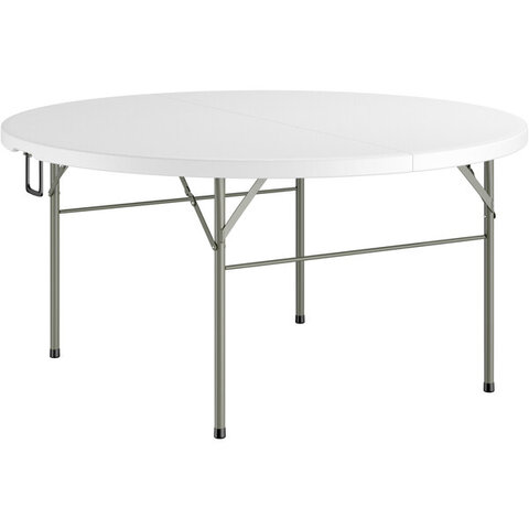 Round 5 Foot White Plastic Bi-Fold Folding Table