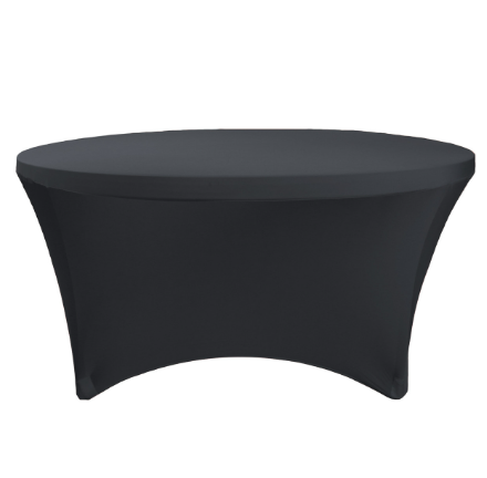 Tablecloth: Round 5ft Fitted Spandex Black Tablecloth