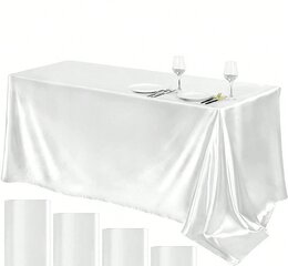57 x 86' Satin White Tablecloth 