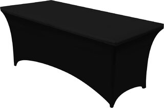 6 Ft Rectangle - Fitted Spandex - Black Tablecloth