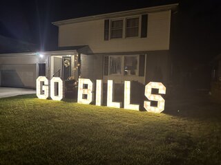 "GO BILLS" 4 Foot Light Up Letter