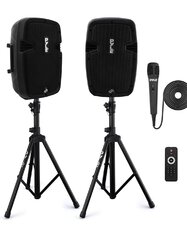 Dual Speakers with Stand & Wired Mic