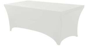 6 Ft Rectangle - Fitted Spandex - White Tablecloth