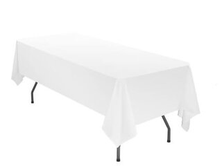 Rectangle 126"x60" - White Tablecloth