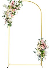Gold Metal Round Arch - 7.2 Ft Tall Backdrop Stand