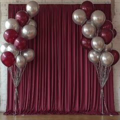 Photo Booth Burgundy Red Curtain Back Drop