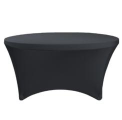 Round 5ft Fitted Spandex Black Tablecloth