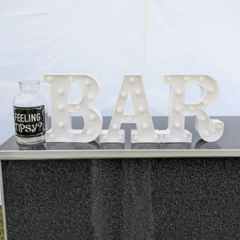 'BAR' LED Marquee Light Up Sign Battery Powered & 'Feeling Tipsy?' Glass Tip Jar
