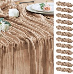 Nude Brown Cheese Cloth Table Runner 10 FT