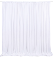 Photo Booth Black Curtain White Drop