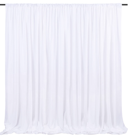 Photo Booth: Back Drop White Curtain