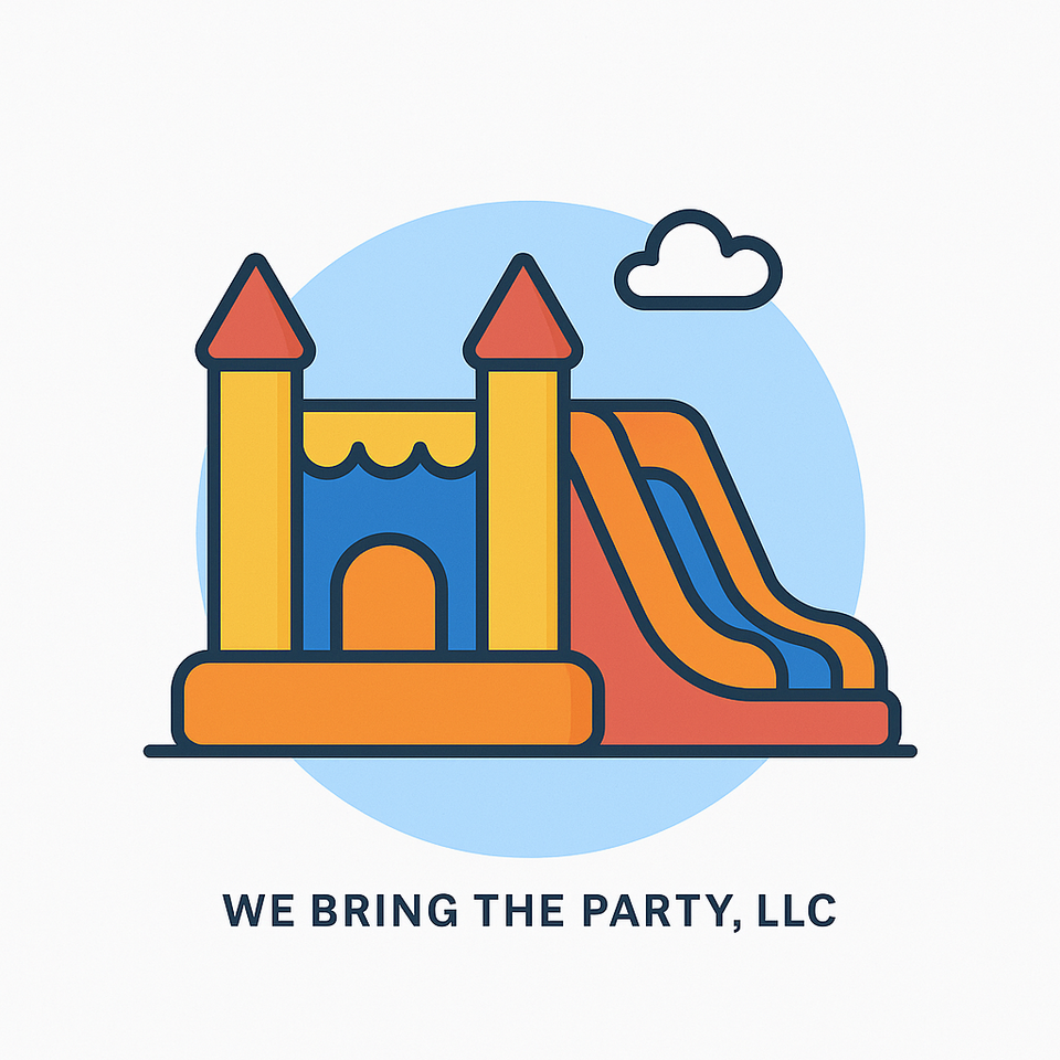 Bounce house with slide for We Bring the Party, LLC. Bounce house with slide for We Bring the Party, LLC.