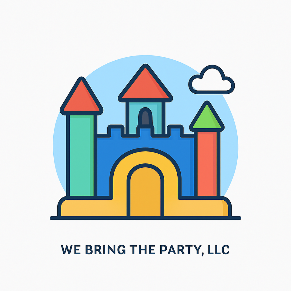 Colorful bounce house for We Bring the Party, LLC. Colorful bounce house for We Bring the Party, LLC.