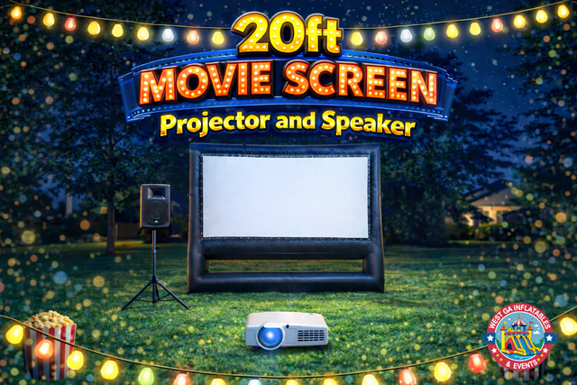 20ft Movie Screen, Projector and Speaker