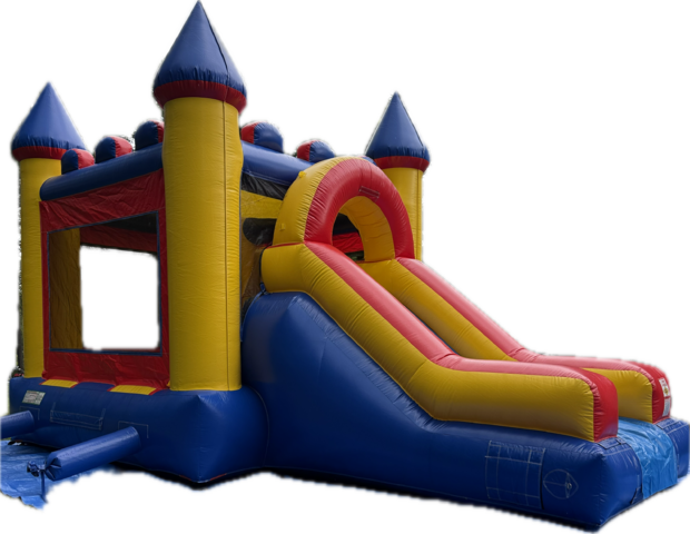 Primary Color Bounce House with Slide
