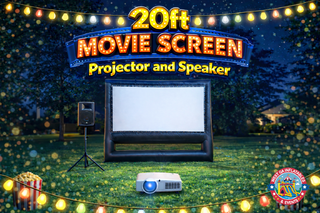 20ft Movie Screen, Projector and Speaker