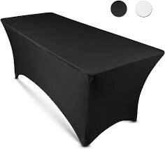 6' black spandex table cover