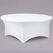 60"  white spandex round table cover 