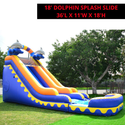 18' Foot Dolphin Splash Water Slide