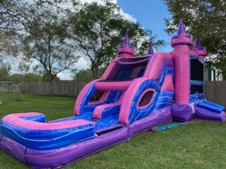 Pink Castle Combo Bounce House with Slide