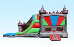 Grey Castle Bounce and Water Slide