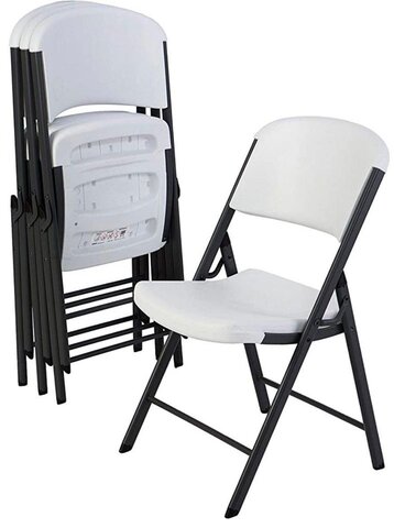 white plastic chairs