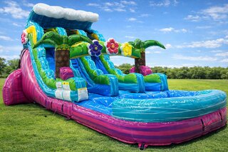 luau double waterslide
