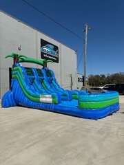 18FT DOUBLE LANE WATER SLIDE WITH POOL