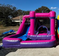 Pink Toddler Bounce House With Slide