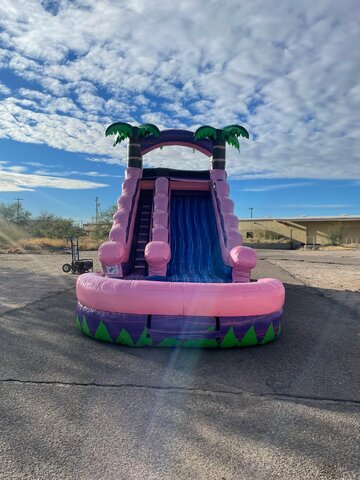 16 FT PINK AND PURPLE TROPICAL SLIDE