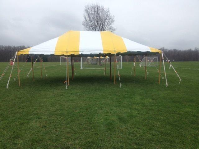 20 x 40 Yellow and White Pole Tent