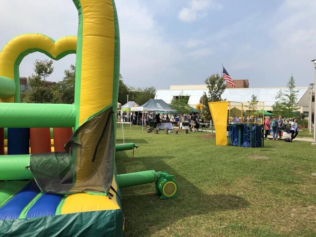 Guests, tents and inflatable attractions at a real Xtreme outdoor event