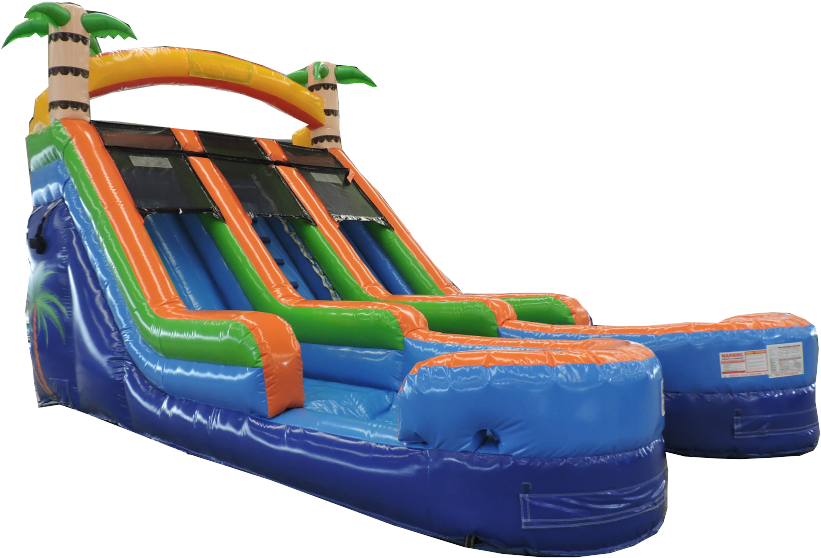 16 Ft Tropical Double Splash Rental | Xtreme Inflatables of LA, LLC