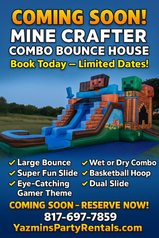 Minecraft birthday party bounce house rental
