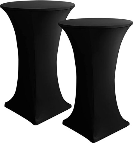 Cocktail Table Spandex Black Linens