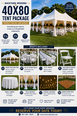 40 x 80 Wedding Tent Package 