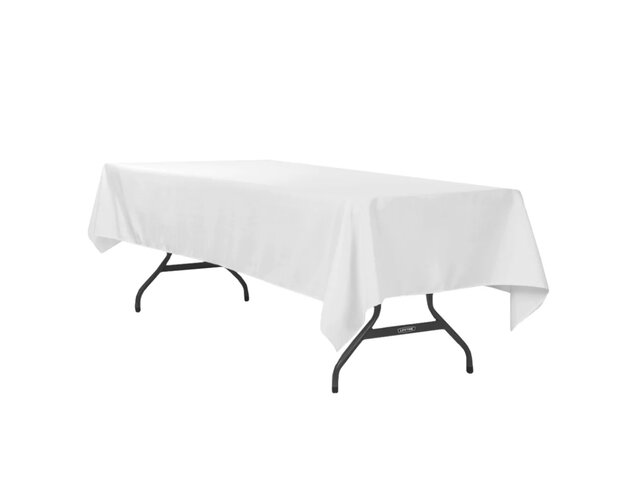 8ft white polyester table linen 