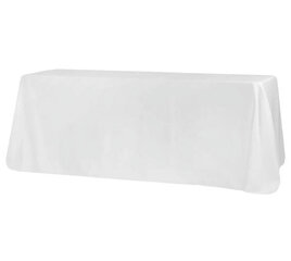 6ft Rectangle polyester White Linen