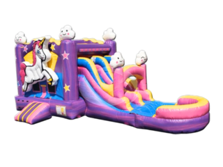 Unicorn Bounce house (Dual Slide) wet or dry