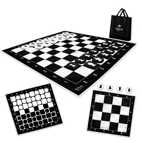 3-in-1 Giant Chess, Checkers, and Tic-Tac-Toe