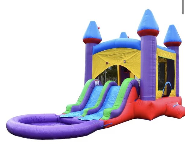 Jelly Bean Bounce House with Dual Lane Slide