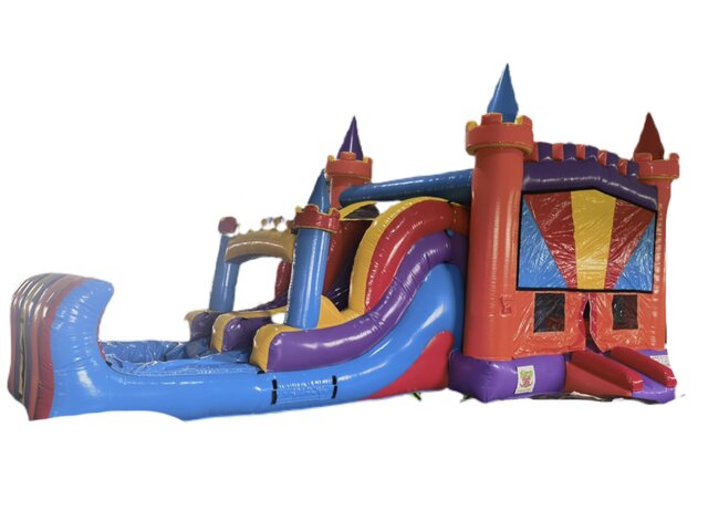 Castle Bounce house with dual lane slide