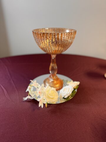 Antique Glass Compotse Bowl Pedestal Flower Bowl Centerpiece11” H