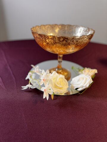 Antique Glass Compote Bowl Pedestal Flower Bowl Centerpiece Medium 